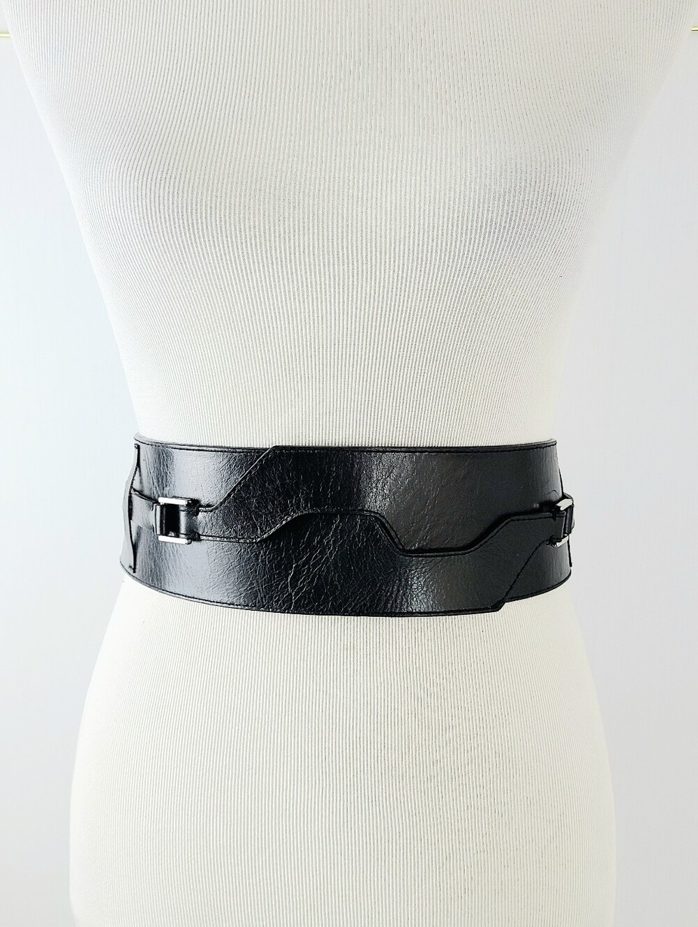 NWT Talbots Black Wraparound Wide Genuine Leather Belt.
